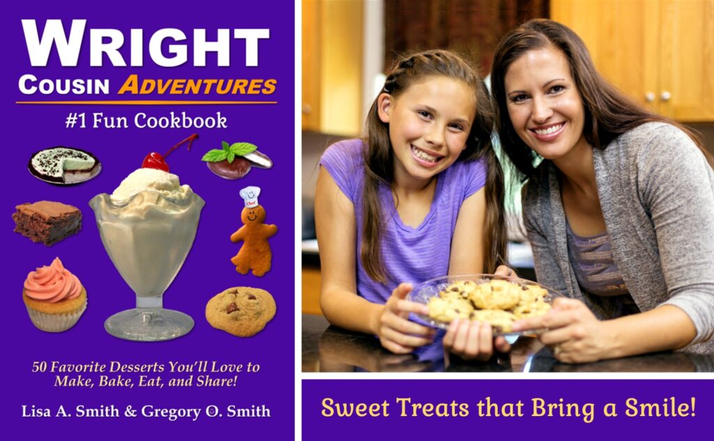 Mom and daughter in kitchen, serving chocolate chip cookies