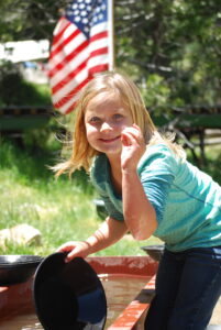 Picture of girl finding gold at Smith Ranch in Julian, CA